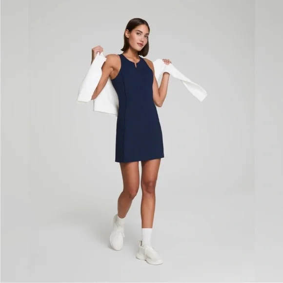 SPANX Shape Get Moving Zip Front Dress in Timeless Navy - Picture 3 of 9